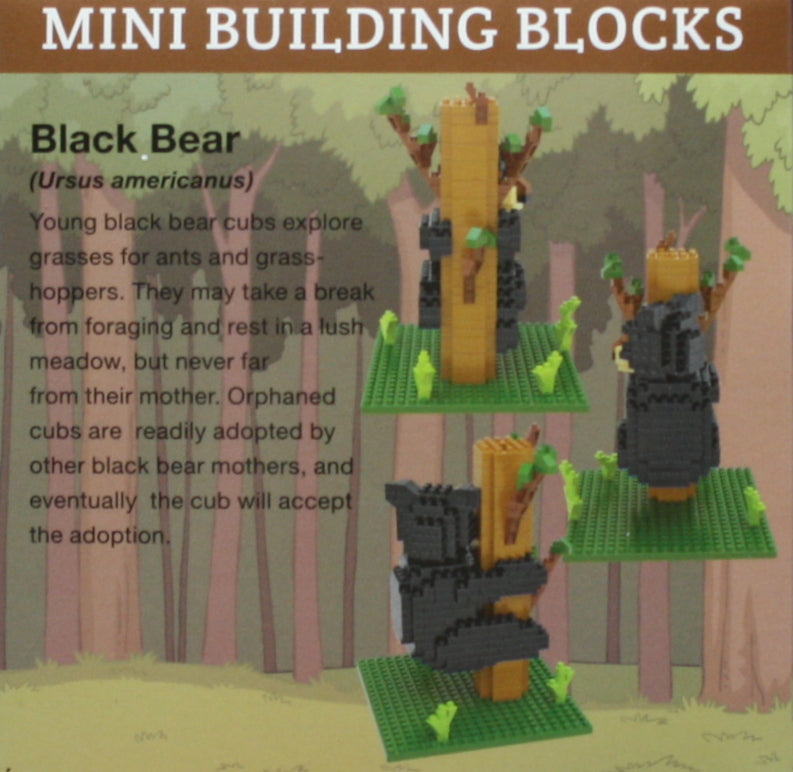 Black Bear on Tree Mini Building Blocks