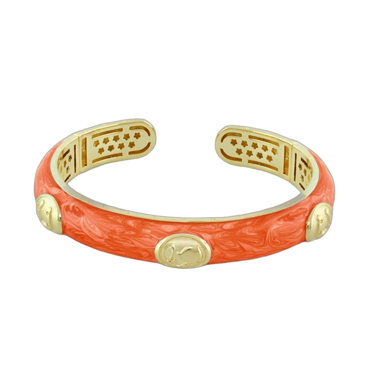 Equestrian Bangle horse medallion coral enamel hinged bracelet by Lauren G Adams on Tampa Home & Garden Store
