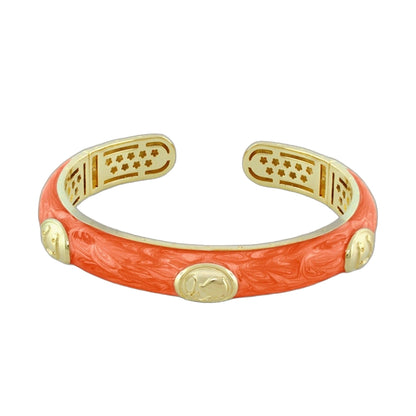 Equestrian Bangle horse medallion coral enamel hinged bracelet by Lauren G Adams on Tampa Home & Garden Store