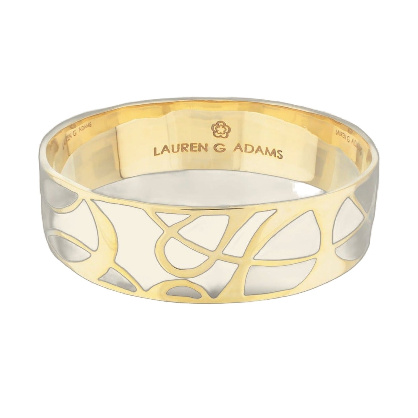 Bold Splash Bangle slip-on bracelet in gold tone with open latticework by Lauren G Adams on Tampa Home & Garden Store