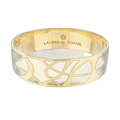 Bold Splash Bangle slip-on bracelet in gold tone with open latticework by Lauren G Adams on Tampa Home & Garden Store