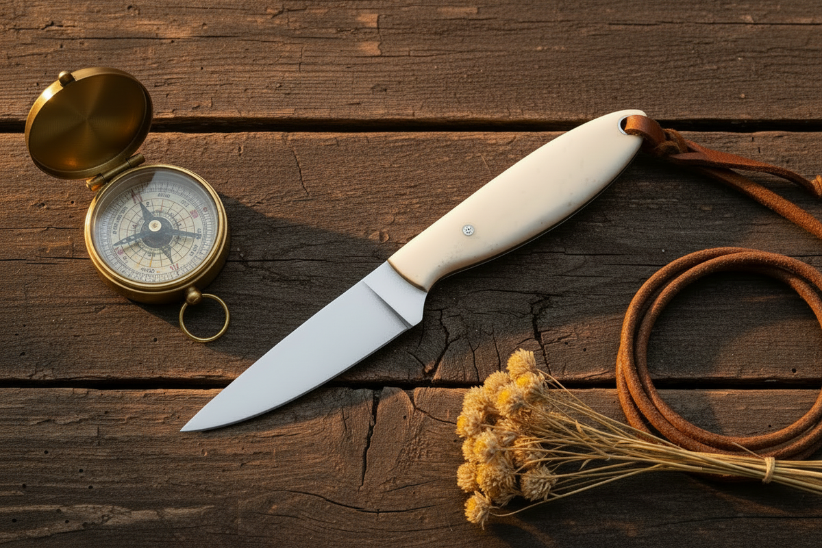 Frontier Cowboy Gear Shepherd Knife with bone handle and D2 blade, 6.25-inch on Tampa Home & Garden Store