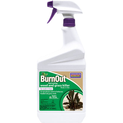 Bonide BurnOut ready-to-use weed and grass killer spray bottle with purple trigger on Tampa Home & Garden Store