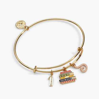 Book Club Multicharm Bangle by ALEX AND ANI bracelet with book-stack charm and bookmark charm on Tampa Home & Garden Store