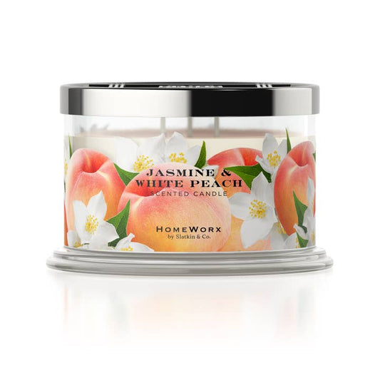 Jasmine & White Peach 18-oz 4-Wick Candle - Tampa Home & Garden Store