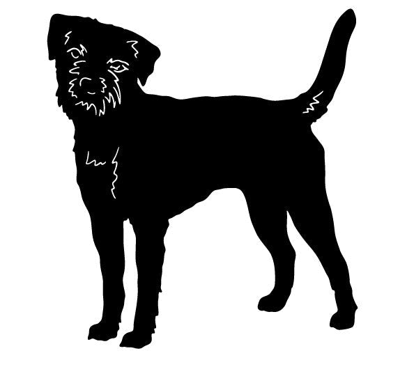 Border Terrier garden stake silhouette in black metal by Rustica Ornamentals lawn ornament on Tampa Home & Garden Store