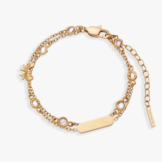 Bow Chain Double Strand Bracelet gold-tone with crystal beads ALEX AND ANI on Tampa Home & Garden Store