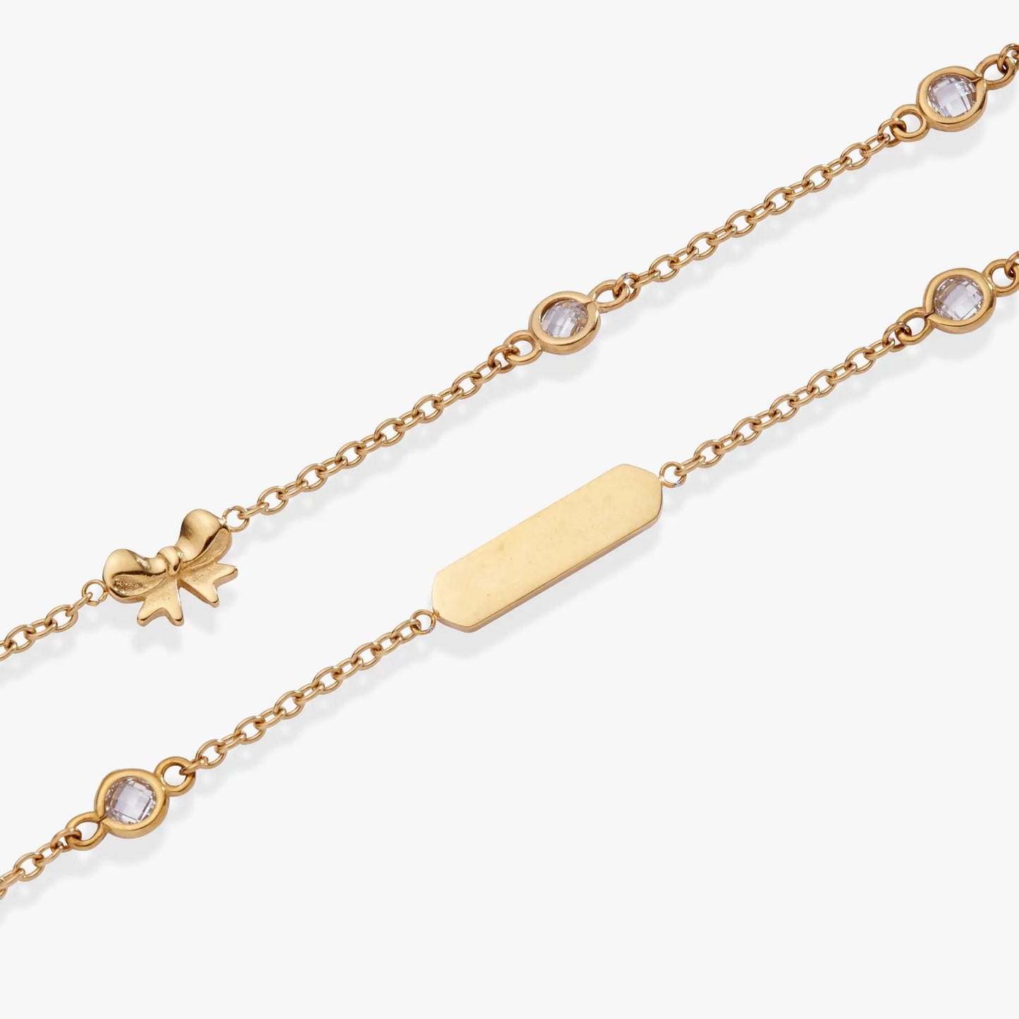 Bow Chain Bracelet gold-tone with crystal beads and bow charm by ALEX AND ANI on Tampa Home & Garden Store