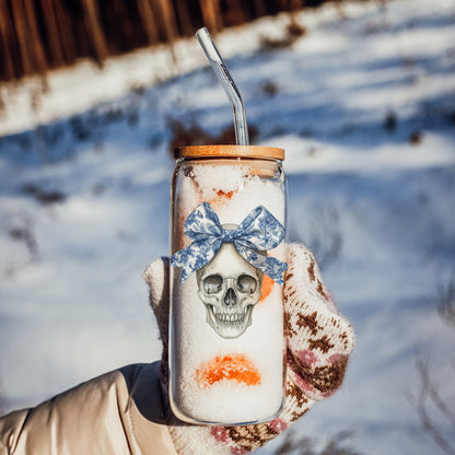Blue and White Chinoiserie Bow Skull Tumbler