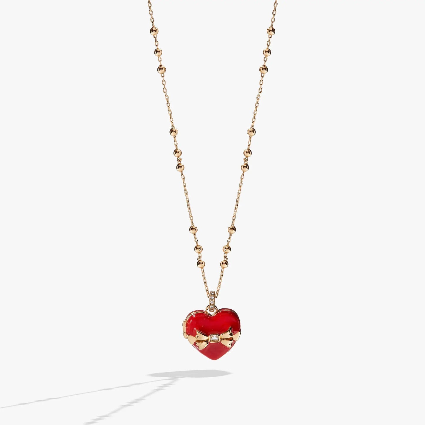 Box of Chocolate Locket Necklace with Crystal Bow