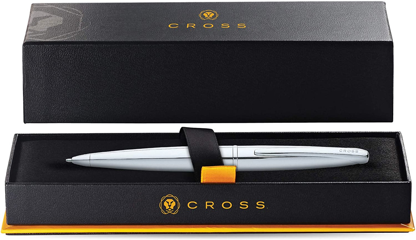 ATX Pure Chrome Ballpoint Pen by A.T. Cross in sleek chrome finish with clip, boxed presentation on Tampa Home & Garden Store