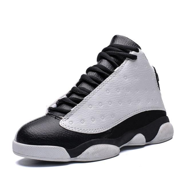 Stevvex basketball shoes high-top kids black/white with non-slip outsole ST85SH4711RRY on Tampa Home & Garden Store