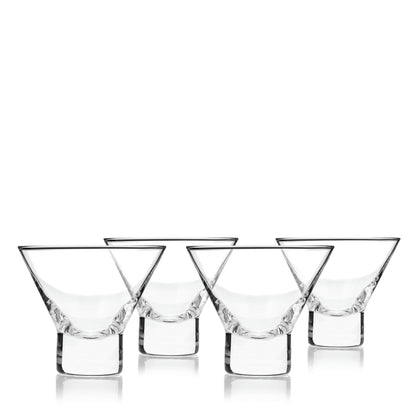 Crystal Stemless Martini Glasses Set of 4