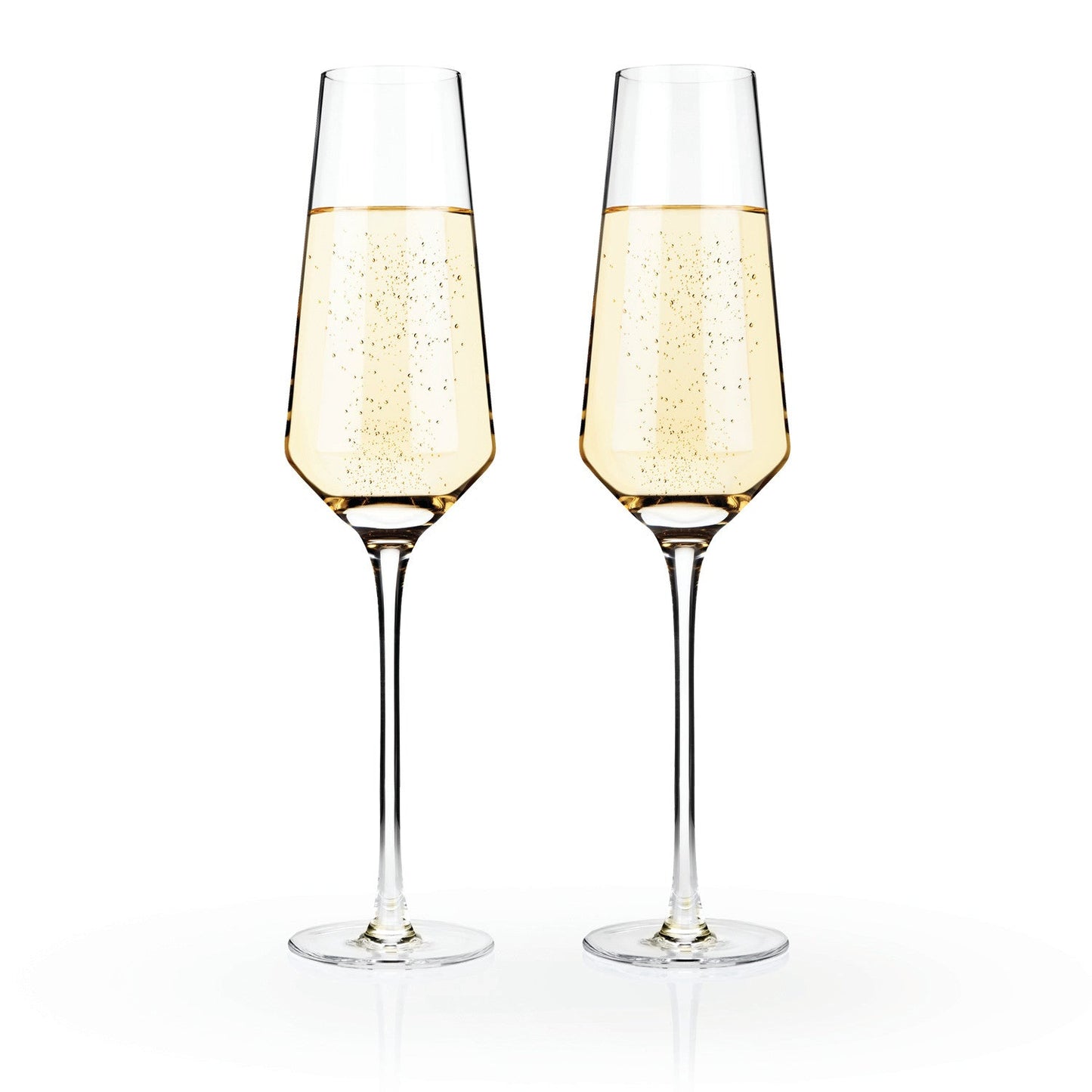 Raye Angled Crystal Champagne Flutes Set of Two