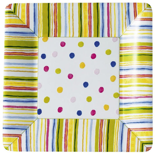 Assiette carrée en papier Smart Dots