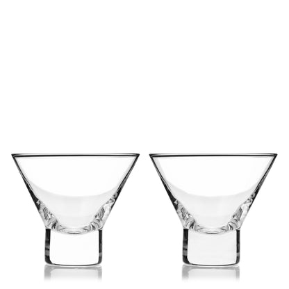 Crystal Stemless Martini Glasses Set of Two
