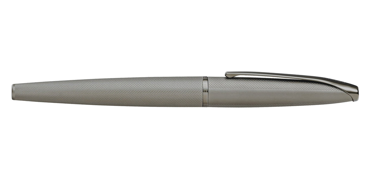 ATX Sandblasted Titanium Gray stainless fountain pen with knurled Cross clip on Tampa Home & Garden Store