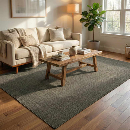 Kaysar Brown Checkered Washable Area Rug by Boutique Rugs in neutral tones on Tampa Home & Garden Store