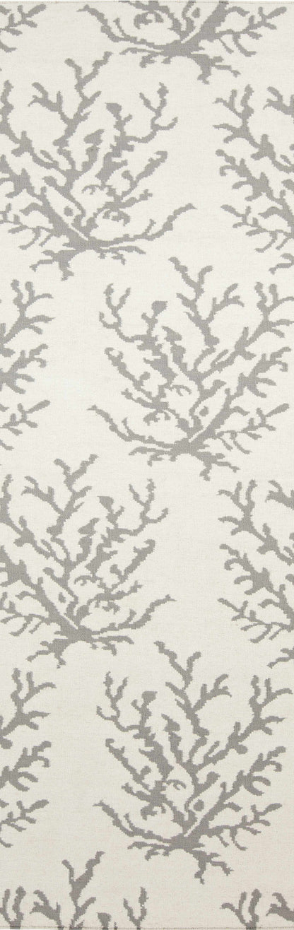 Boutique Rugs Braidwood Area Rug - clearance, cream field with gray coral motif on Tampa Home & Garden Store