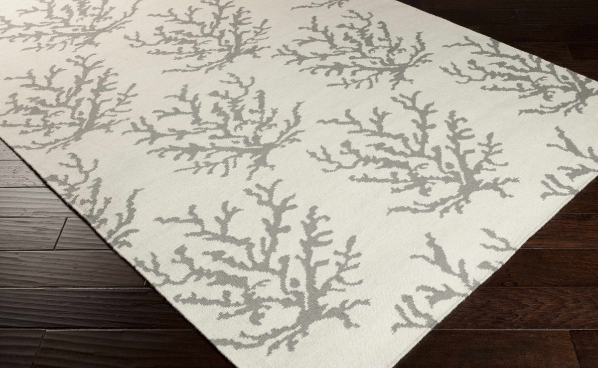 Braidwood Area Carpet rug in ivory with gray coral pattern Boutique Rugs on Tampa Home & Garden Store