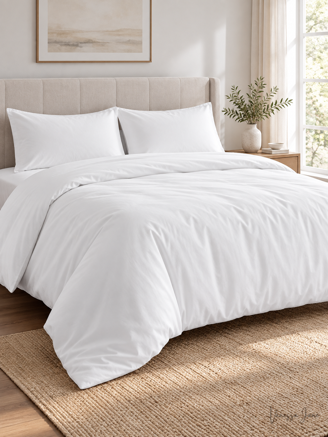 Oake Cotton Tencel Reversible 3pc King Duvet Cover Set white Vanessa Jane New with tags on Tampa Home & Garden Store