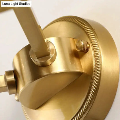 Brass wall sconce base with ribbed circular backplate and adjustable arm Decorbites on Tampa Home & Garden Store