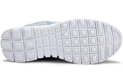 White sneaker outsole with square-grid tread for breathable women's casual running shoes on Tampa Home & Garden Store