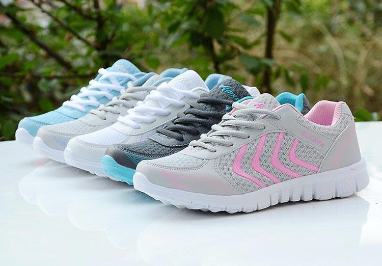 Stevvex breathable women sneakers white mesh lace-up casual athletic shoes 5 colorways on Tampa Home & Garden Store