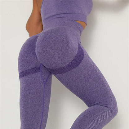 Breathable lavender high-waist seamless leggings with tummy control and push-up lift on Tampa Home & Garden Store