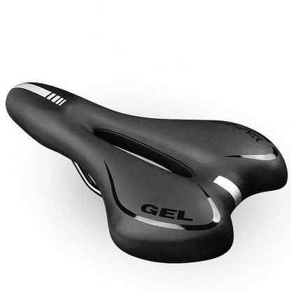 Bicycle saddle Stevvex gel, black PU leather surface with breathable silicone cushion on Tampa Home & Garden Store