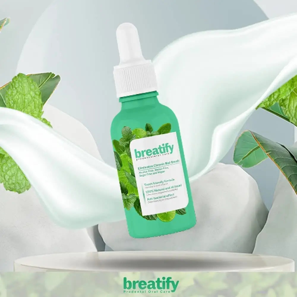Breatify Breath Spray bottle teal green with white dropper cap by Beauty Care Bag on Tampa Home & Garden Store