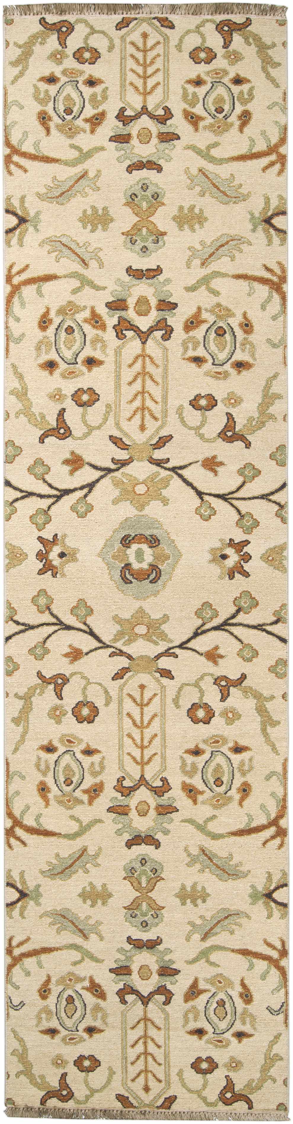 Brentford Carpet rug by Boutique Rugs in cream with emerald, rust and blue oriental motif on Tampa Home & Garden Store