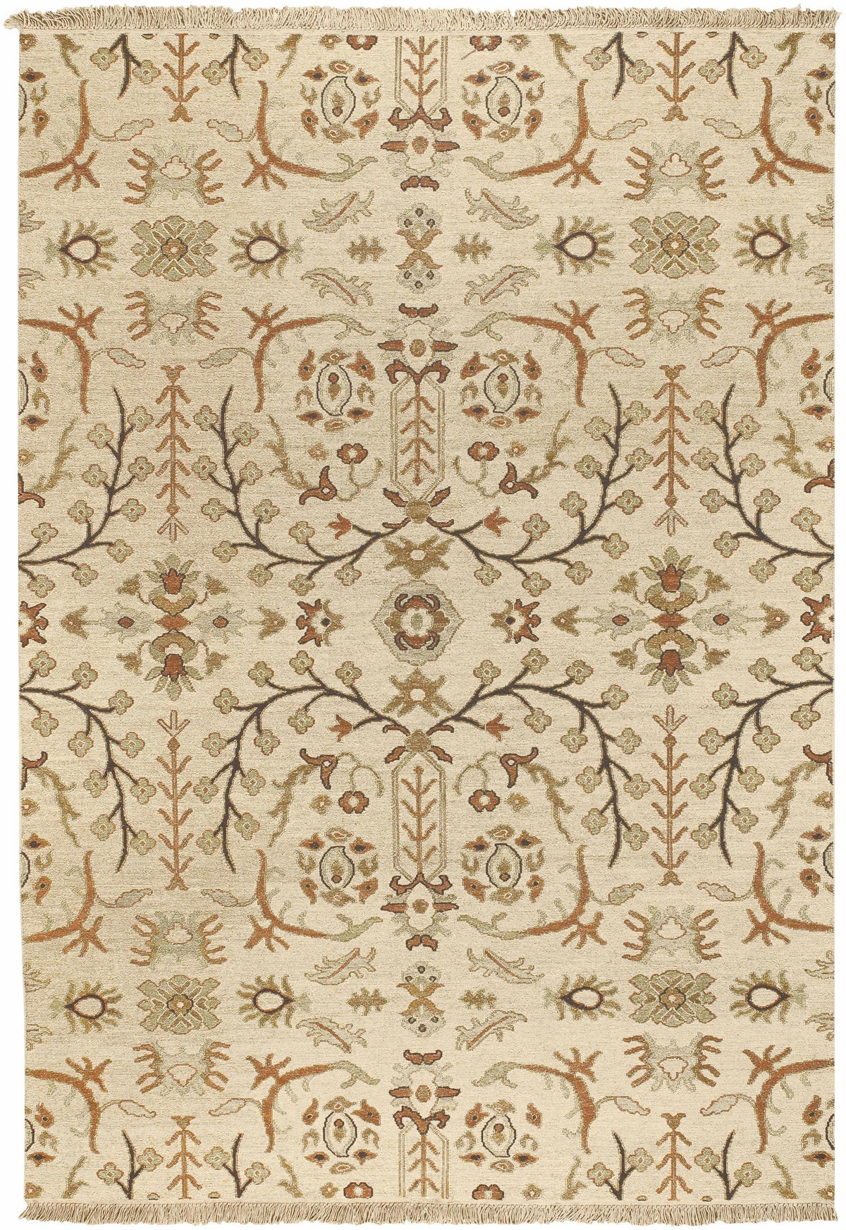 Brentford Carpet rug beige with rust and sage floral trellis pattern Boutique Rugs on Tampa Home & Garden Store
