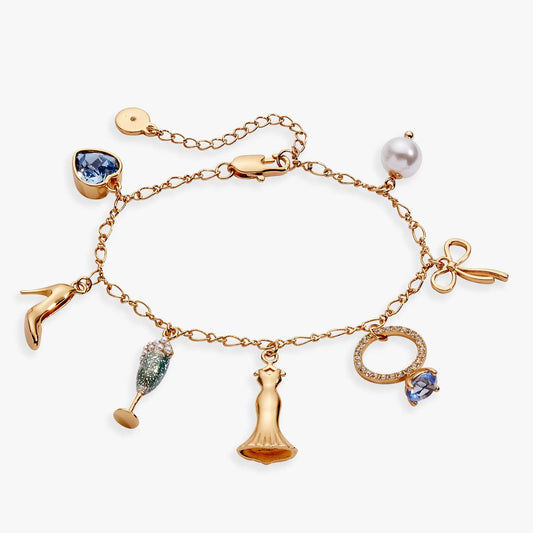 Bridal Multi-Charm Bracelet by Alex and Ani rose gold with heart charm and pearl bead on thin chain on Tampa Home & Garden Store