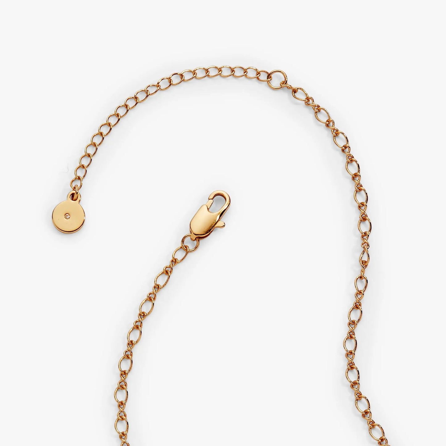 Bridal Multi-Charm Necklace gold-tone chain with round disc charm and tiny crystal accent on Tampa Home & Garden Store