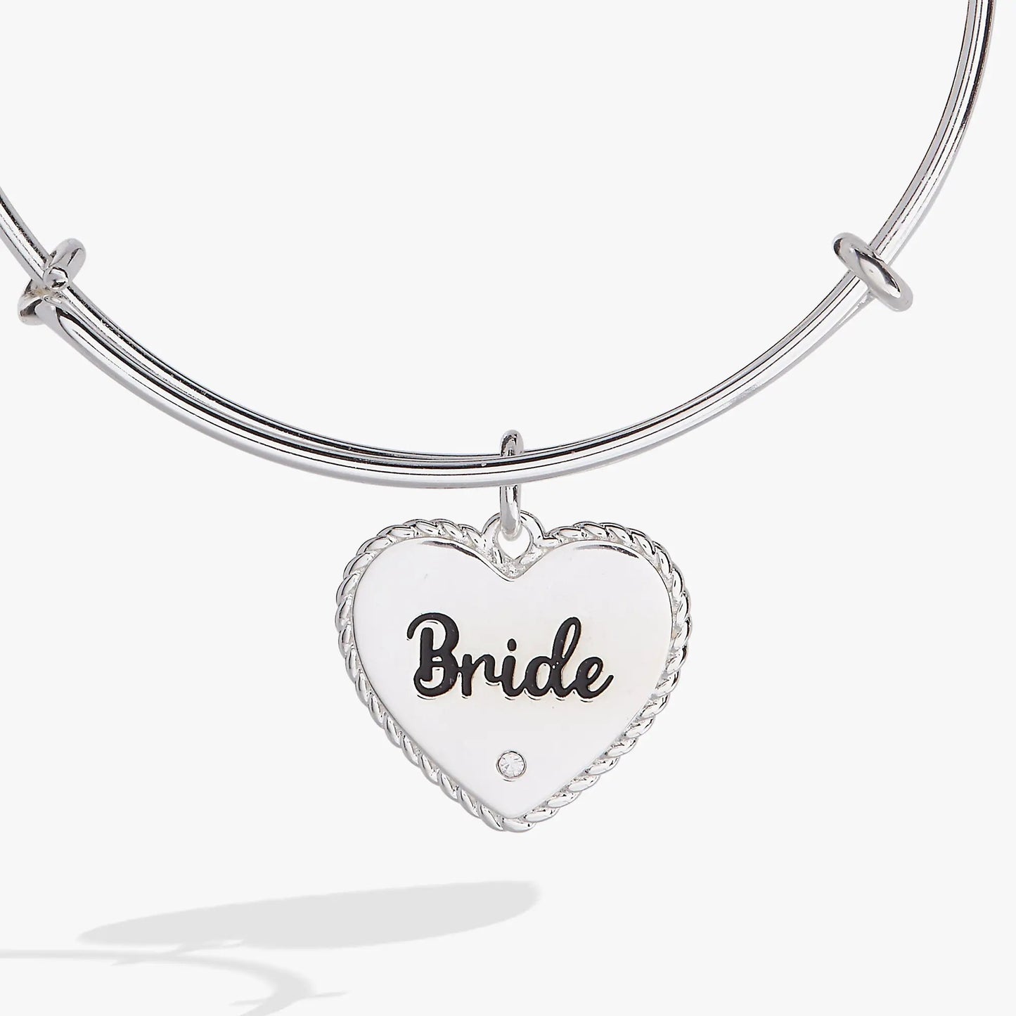 Bride Heart Bangle bracelet, silver-tone with heart charm, by ALEX AND ANI on Tampa Home & Garden Store