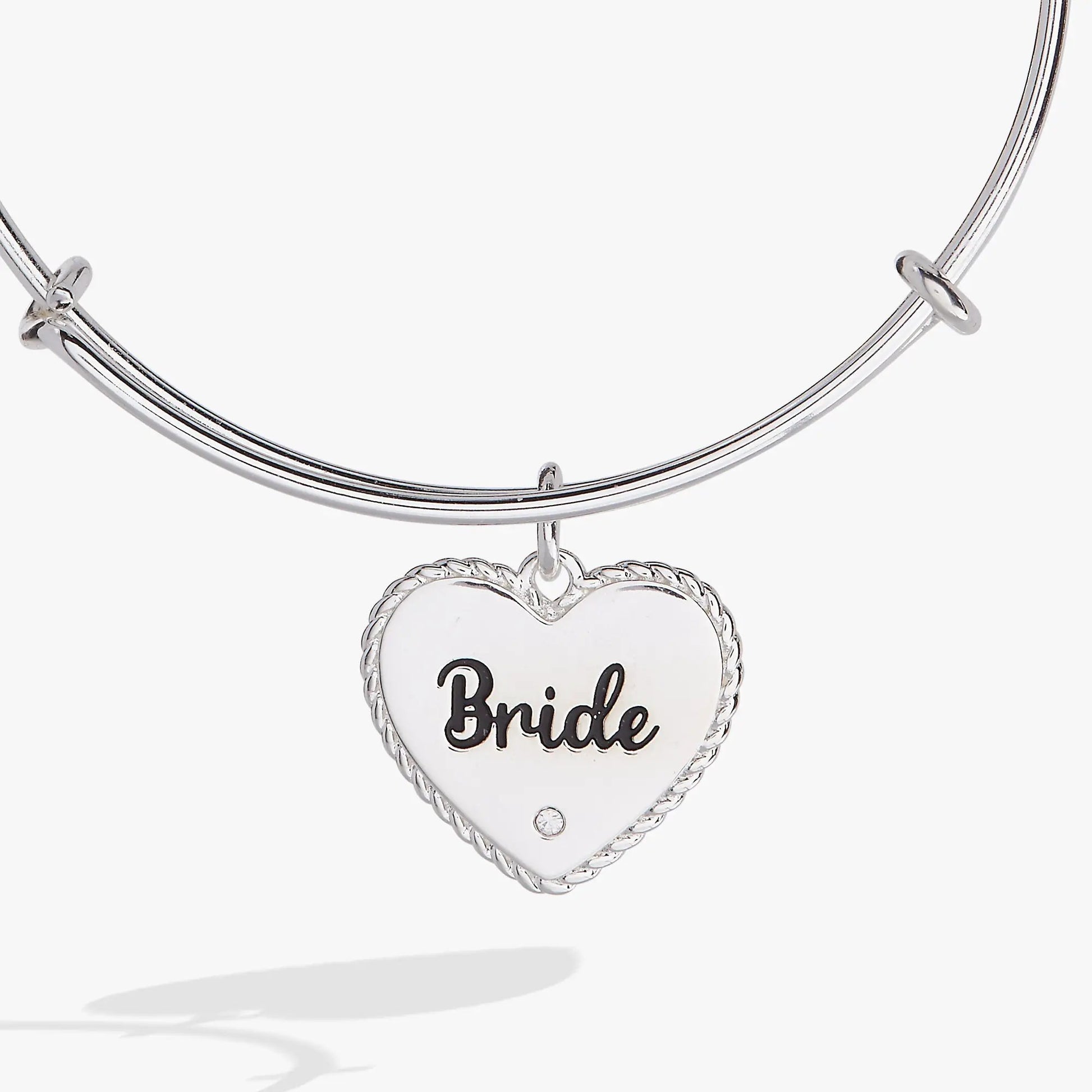 Bride Heart Bangle bracelet, silver-tone with heart charm, by ALEX AND ANI on Tampa Home & Garden Store