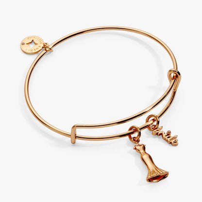 Bracelet Bridal Gown Duo Charm Bangle by ALEX AND ANI in rose gold tone with disc charm on Tampa Home & Garden Store