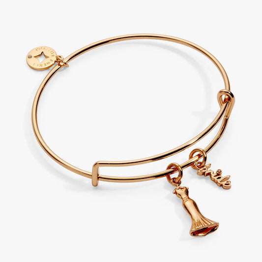 Bracelet Bridal Gown Duo Charm Bangle by ALEX AND ANI in rose gold tone with disc charm on Tampa Home & Garden Store