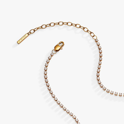Mama crystal tennis necklace gold-tone chain with Alex and Ani tag and clear crystals on Tampa Home & Garden Store