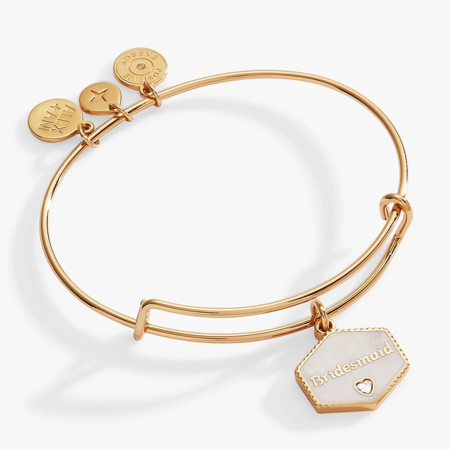 Bridesmaid Bangle with Crystal Heart Charm