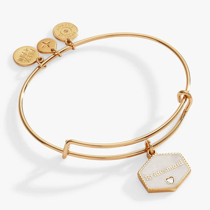 Bridesmaid Bangle with Crystal Heart Charm