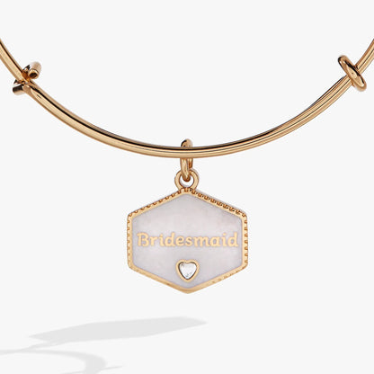 Bridesmaid Bangle with Crystal Heart Charm