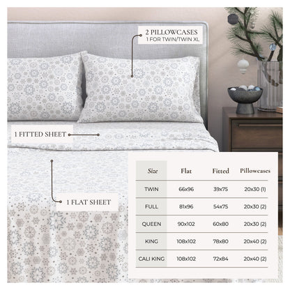 Classic Turkish Cotton Flannel Sheet and Pillow
