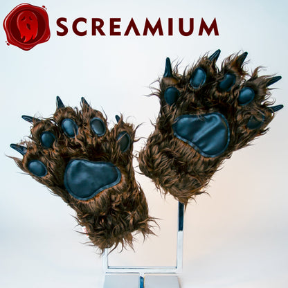 Cocaine Bear Costume brown bear helmet and paw gloves by SCREAMIUM on Tampa Home & Garden Store