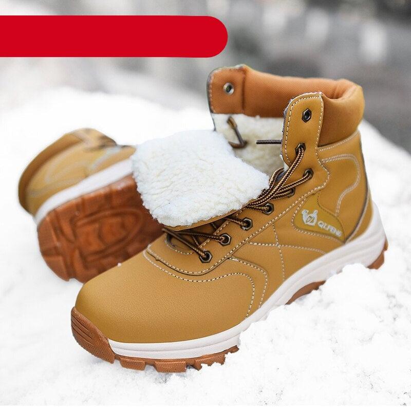 Stevvex brown winter boot with plush lining waterproof leather rugged non-slip sole on Tampa Home & Garden Store