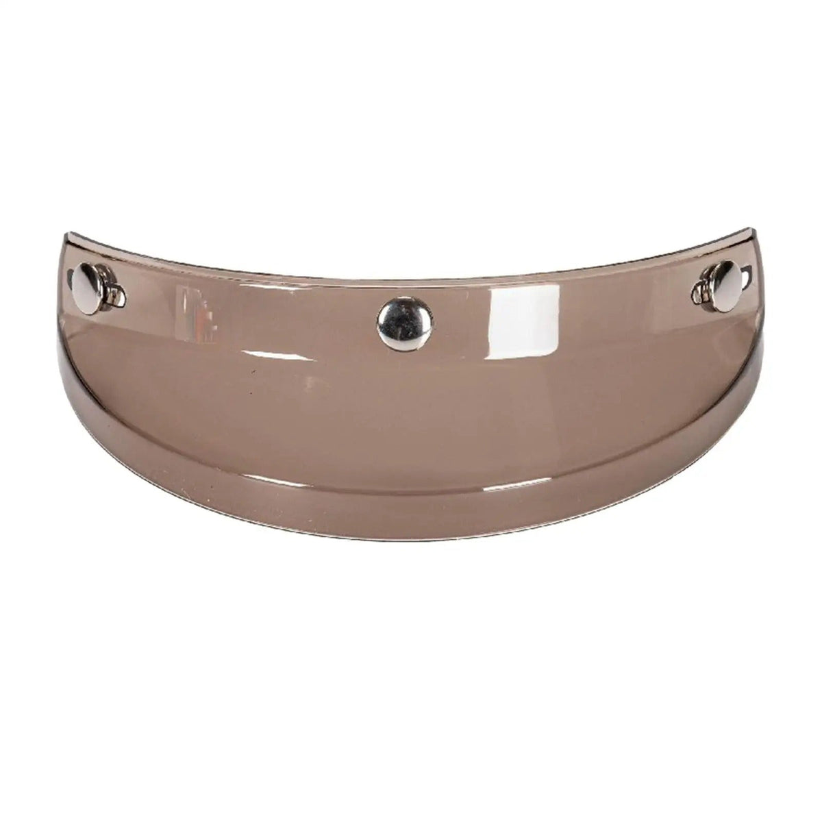 BikerZoneZ Visor for 3/4 Helmet, tan tinted plastic with chrome mounting studs on Tampa Home & Garden Store