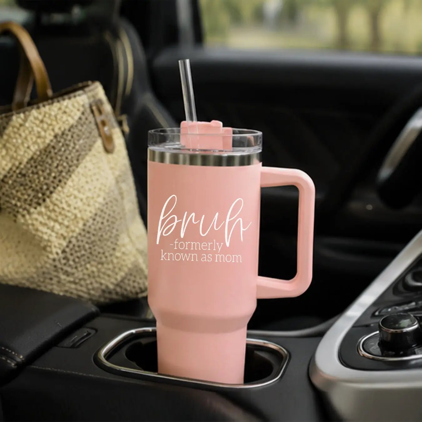 Bruh Pink 40oz Tumbler Formerly Mom Gift