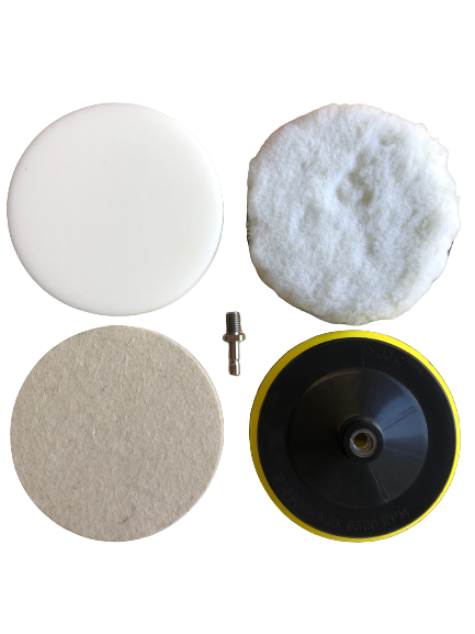 GRIP TECH TOOLS Hull Cleaner Attachments 5-piece set with white sponge pad, wheel and connector on Tampa Home & Garden Store