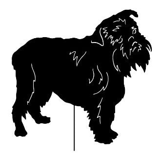 Brussels Griffon garden stake silhouette in black Style 2 by Rustica Ornamentals on Tampa Home & Garden Store
